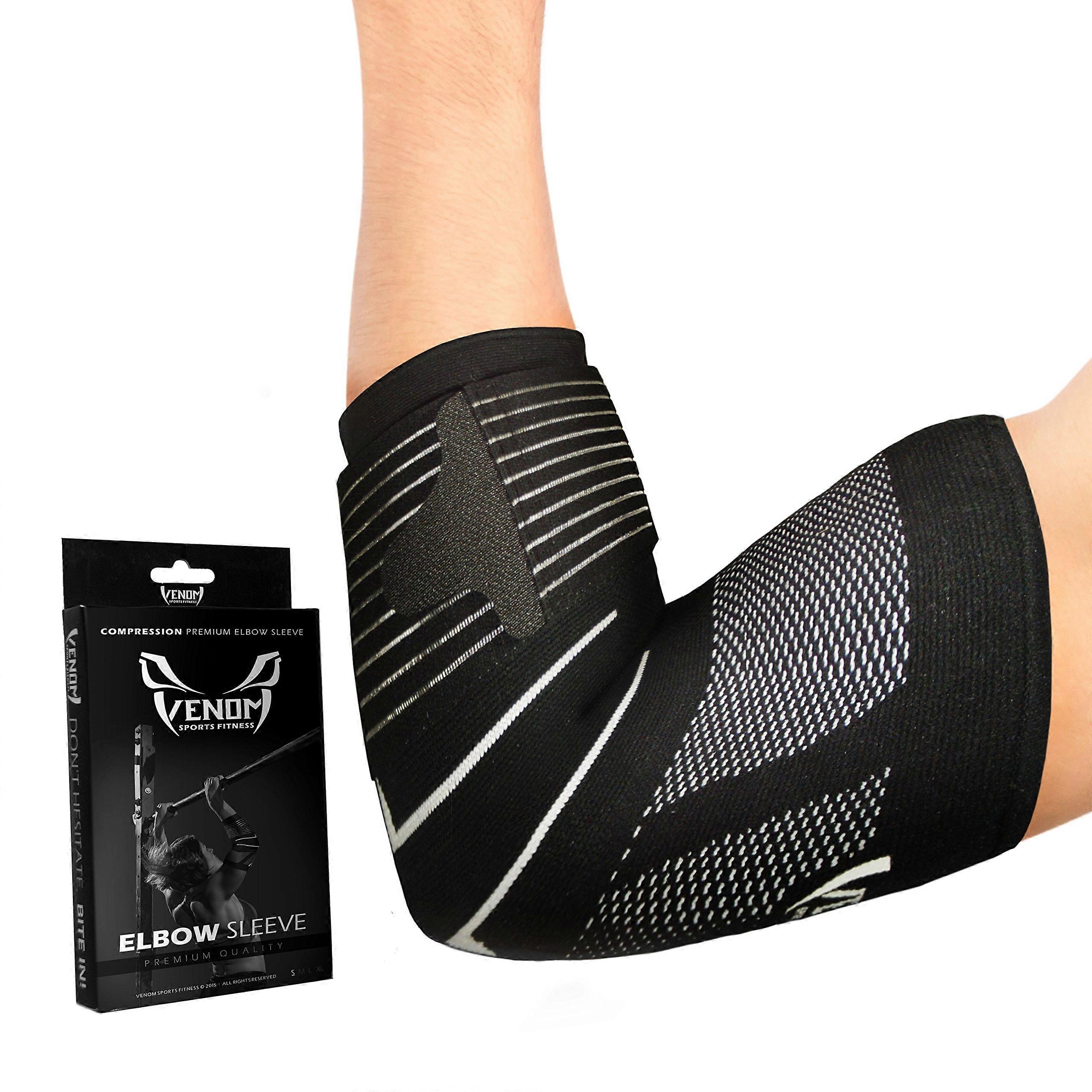 Bandage Elbow Brace Compression Sleeve for Tendonitis Pain Relief, Tennis Elbow Support - Elastic Material, Adjustable Size