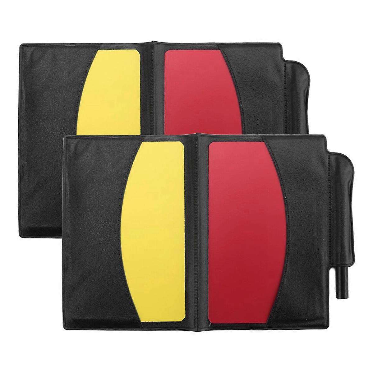 2 Pack Soccer Referee Card Sets,Warning Referee Red and Yellow Cards with Wallet Score Sheets,Pencil Soccer Accessories