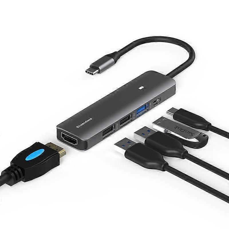 Type-C HUB 5-in-1 HDMI + PD + USB3.0 + USB2.0 x 2