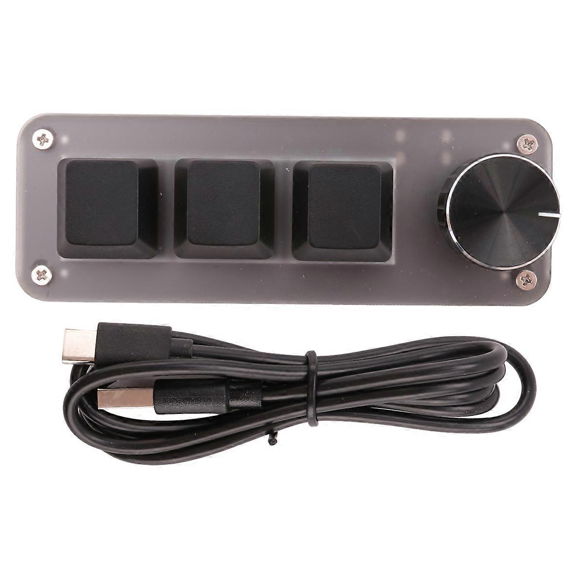 Three Key USB Wired Mini Keyboard Knob Mechanical Keyboard Fast Office Volume Control Keyboard for L