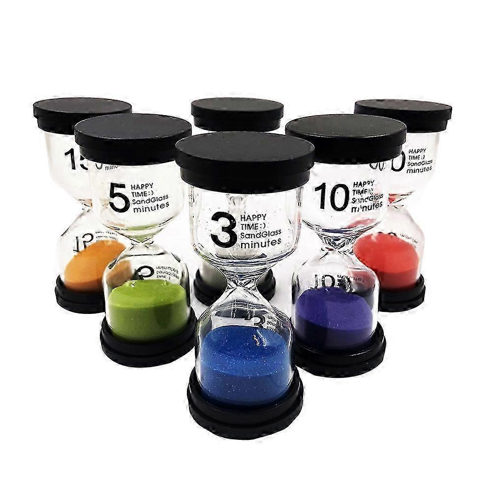 Creative Sandglass Set 1/3/5/10/15/30 Minute Sand Clock Timer with Black Lid