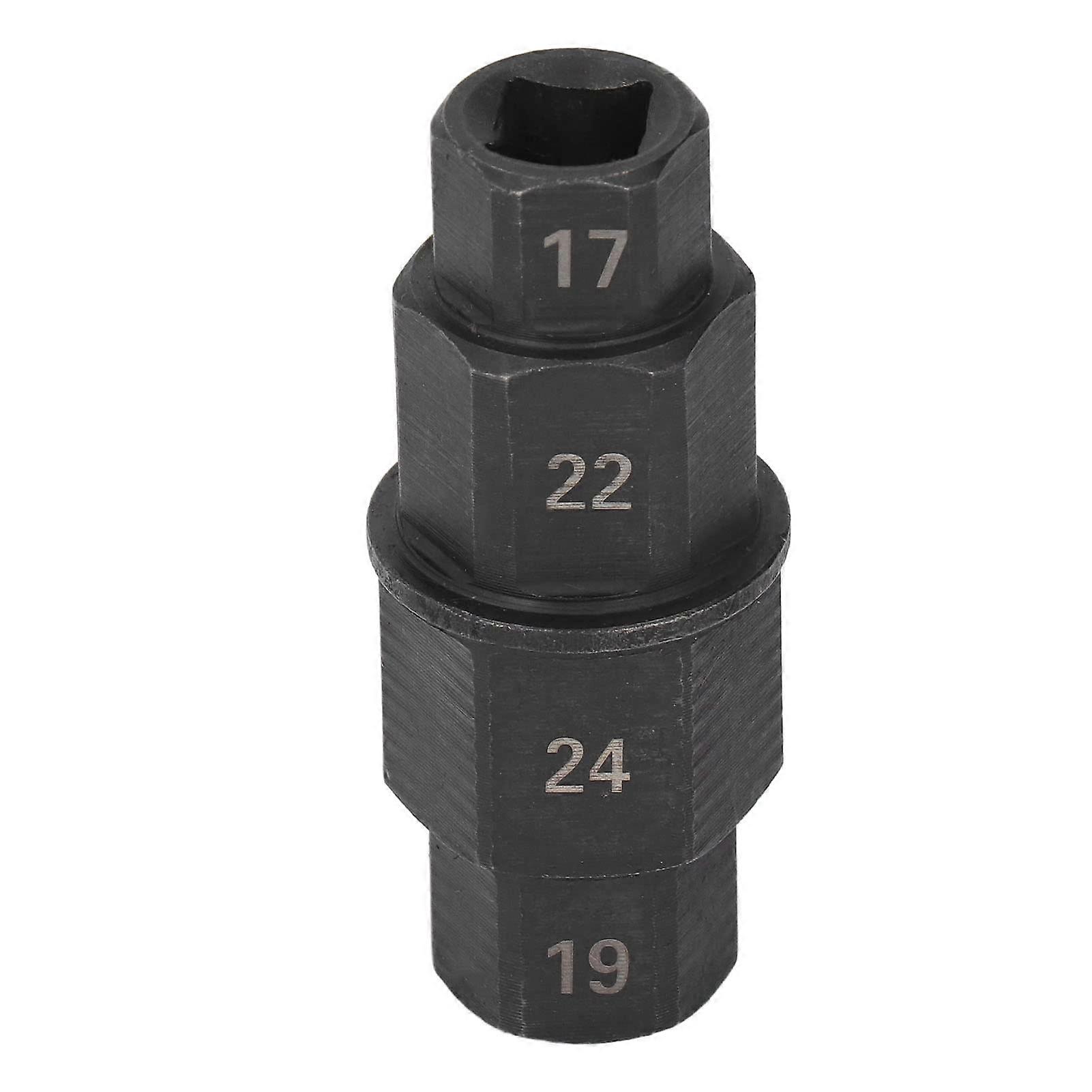 Hex Axle Tool for Motorcycle Dedicated Front Wheel Removal Spindle Wrench 17 19 22 24mm (Black)