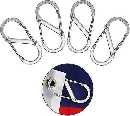Flags Snaps Hook, Aluminium Alloy Flags Pole Clips, Flags Hardware, Flagpole Accessory, Attach Flags Grommets to Halyard Rope (4 Pcs)