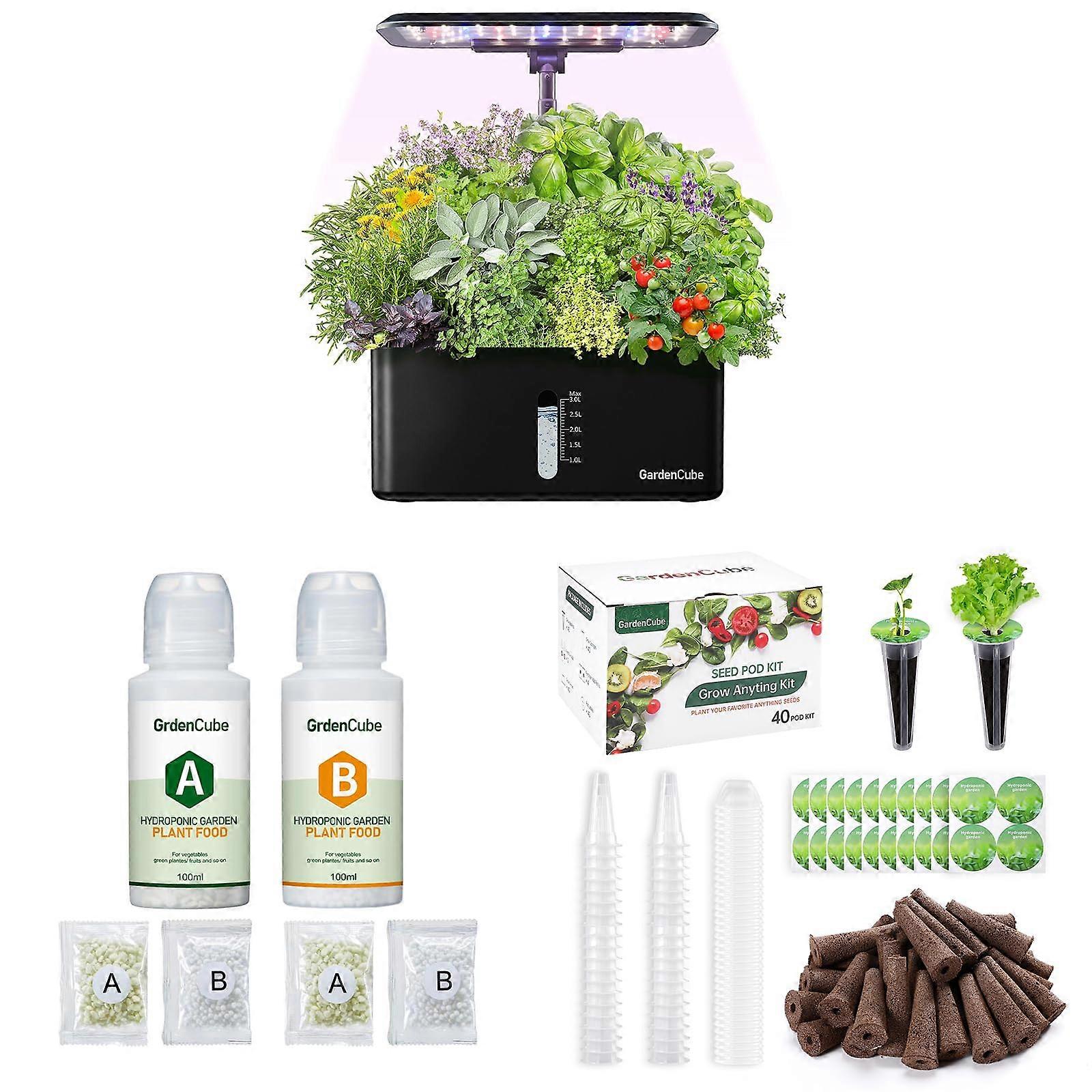 Hydroponics Growing System with 8 Pods, 160 PCS Replacement Pods Kit, 600ml Nutrient Solution for Indoor Plants