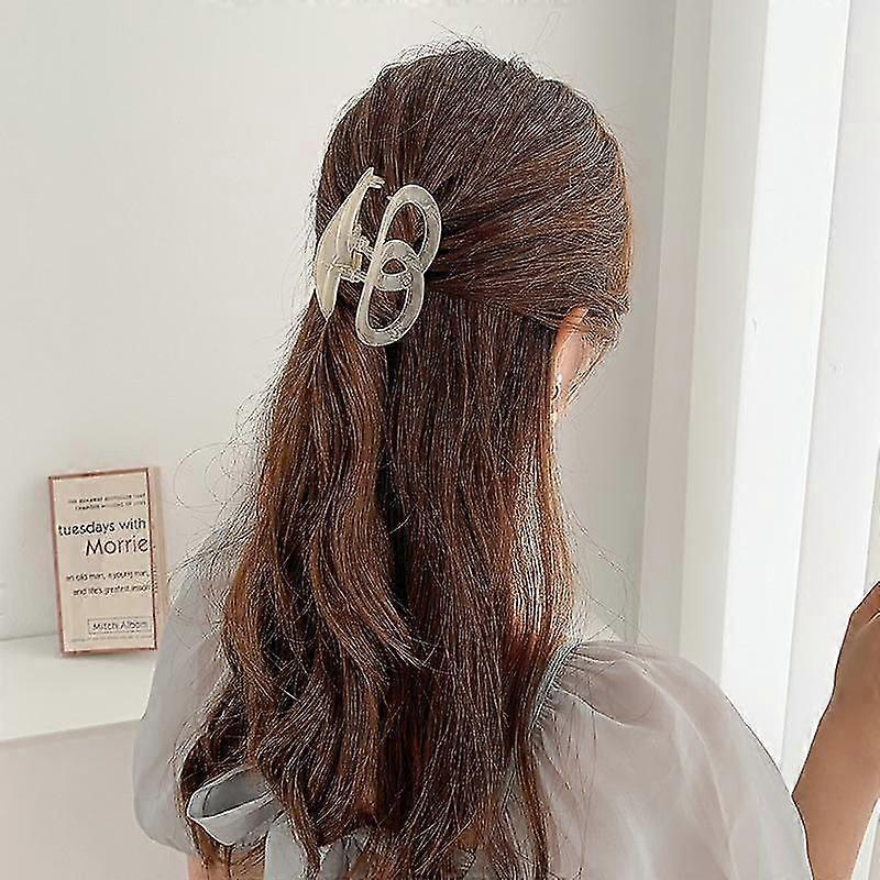 1 medium double ring transparent temperament hair card (white)