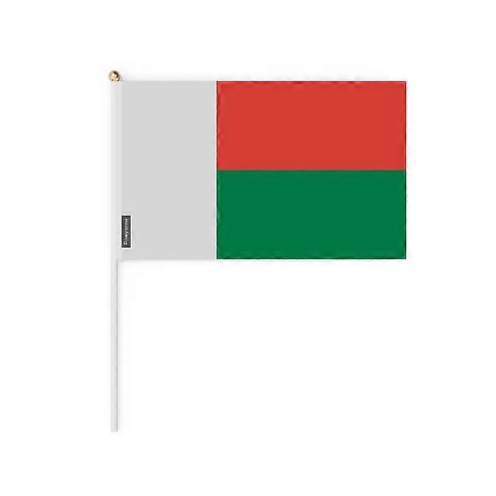 Mini Flags Set – Madagascar – 14 x 21 cm – Handheld – Polyester - 100 pieces – Pixelforma