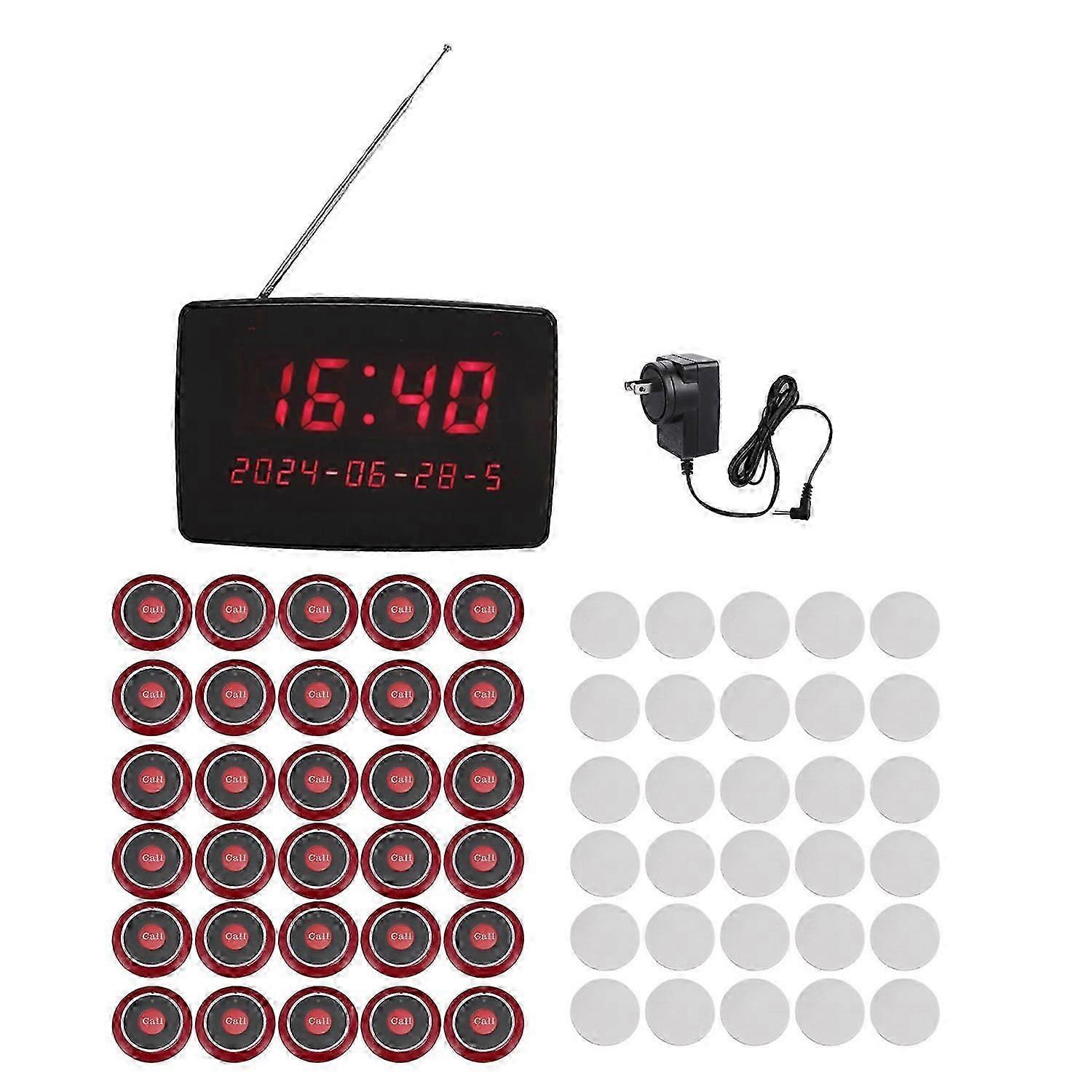 Wireless Calling System 30 Call Buttons 1 Display Receiver Ipx4 Waterproof Wireless Pager System For