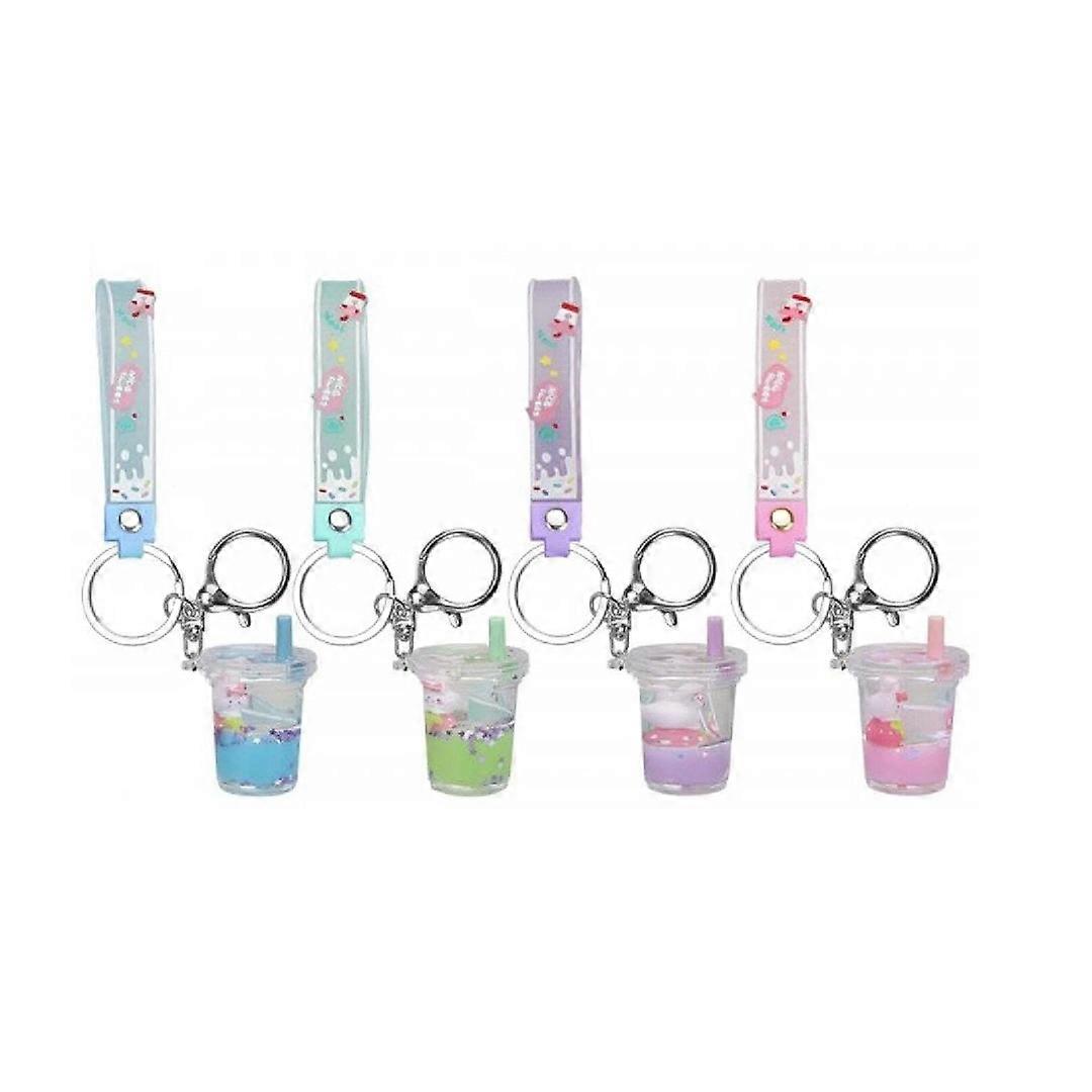 Liquid Filled Acrylic Keyring Charm Slurpy Design Assorted Colour