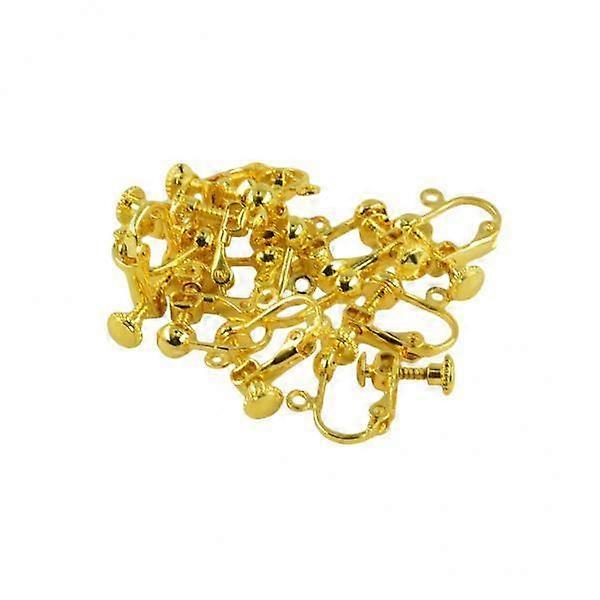3-20pack 12 Pieces Non-Piercing Screw Earring Clip Gold