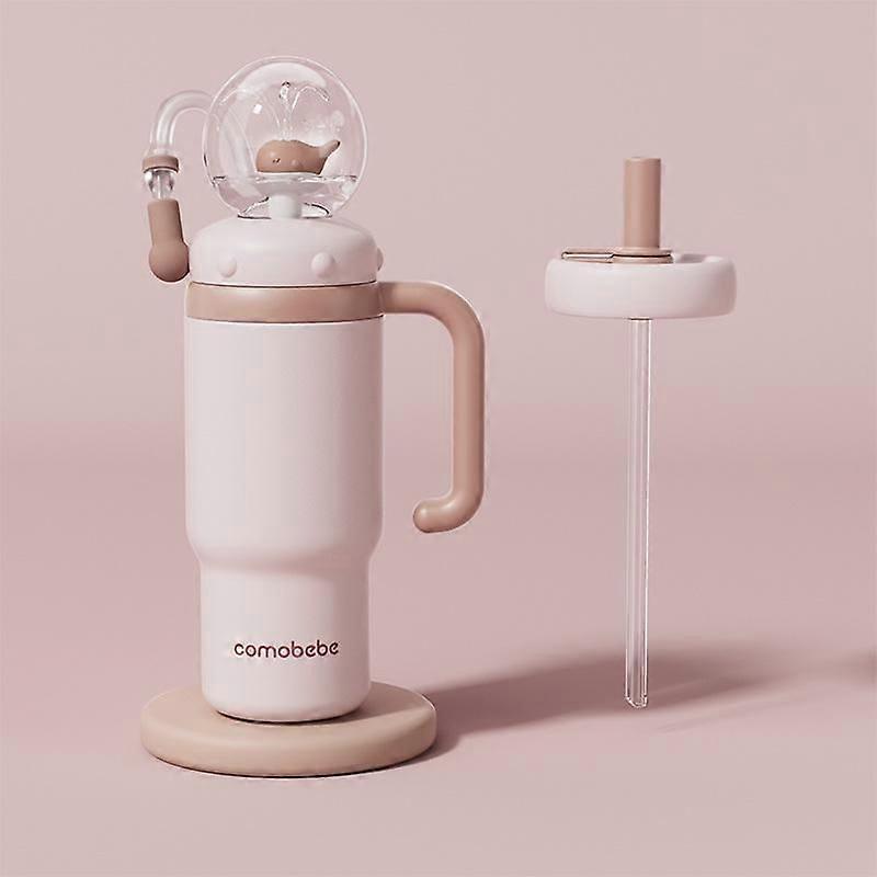 Gobelet fontaine baleine en acier inoxydable avec poignée deux couvercles