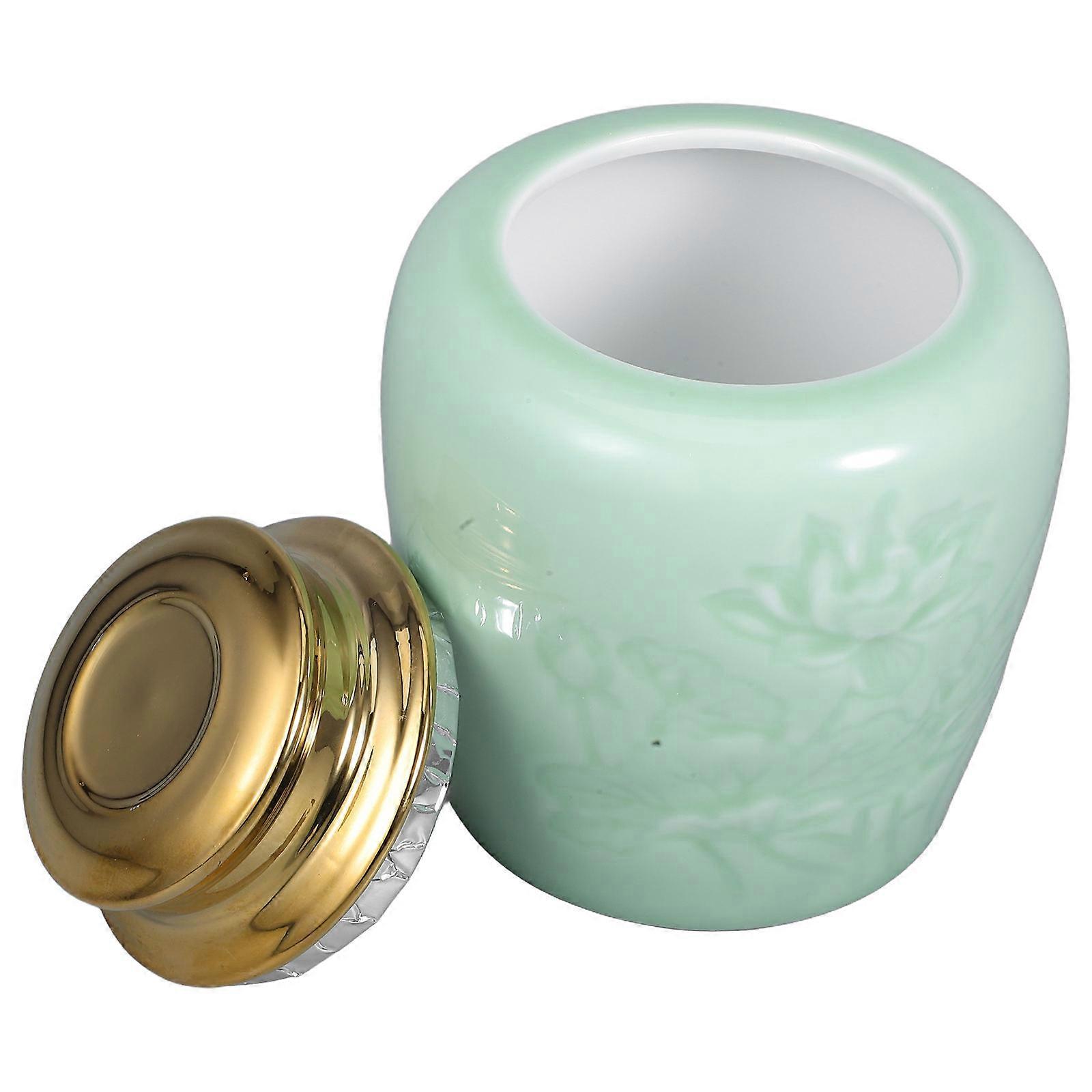 Ceramic Airtight Canister, Ideal for Storing Tea Coffee, Traditional Style Pattern