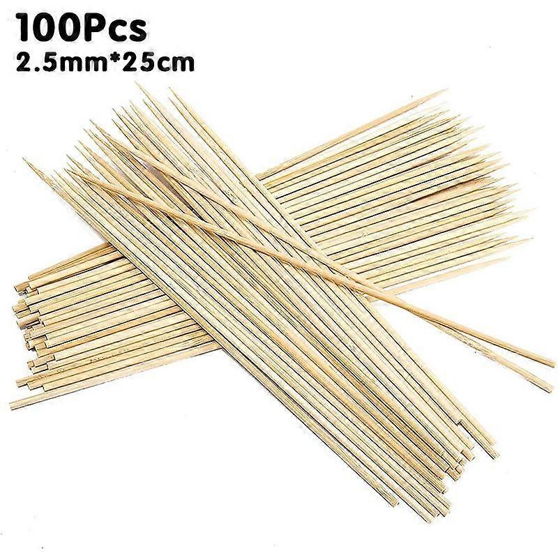 (A) 2.5mm*25cm about 100 pieces $disposable bamboo skewers barbecue skewers BBQ Oden candied haws grilled sausage fried skewers
