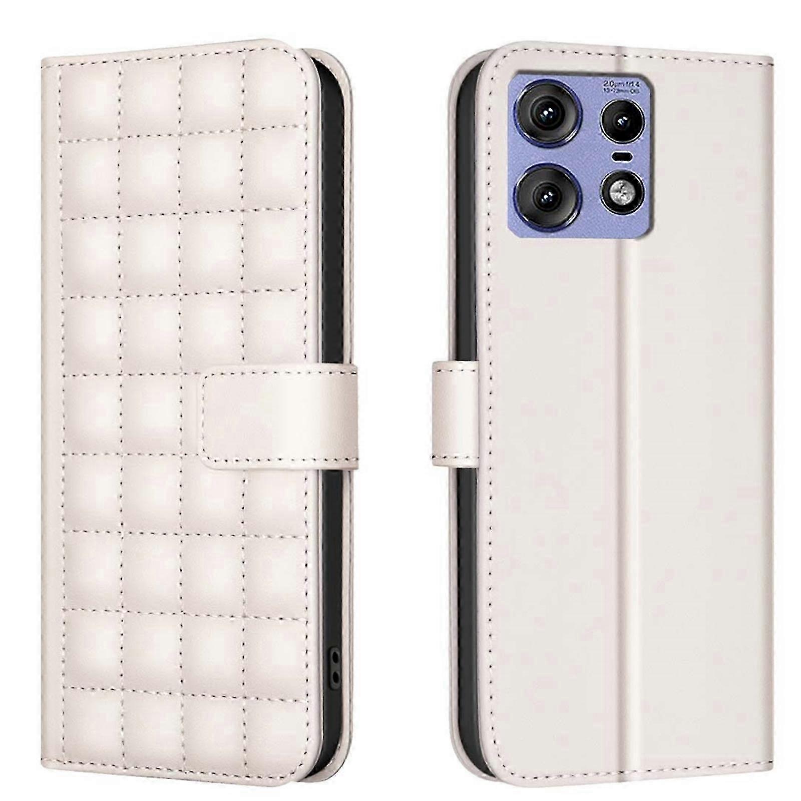 Leather Phone Case with Square Texture Design