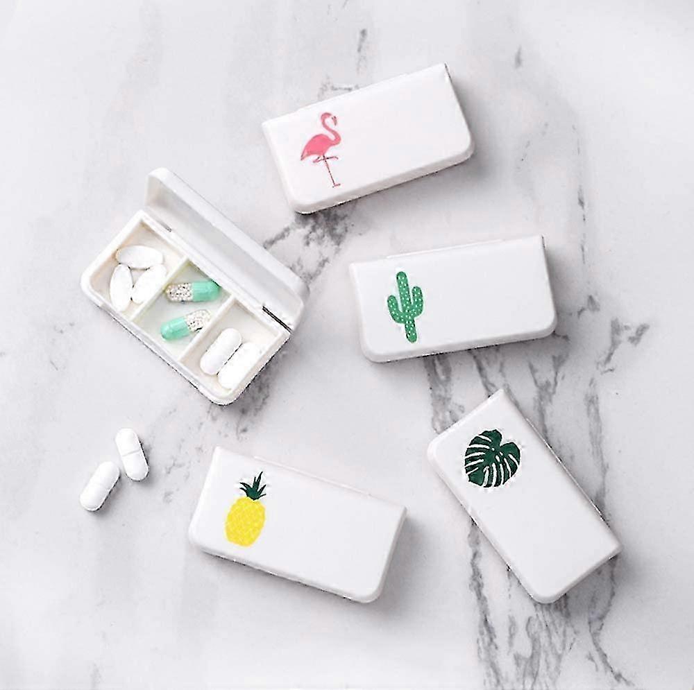4 Pack Small Pill Organizer Case with Individual Compartments for Vitamins and Medicine, Portable Pill Box for Purse or Pocket, Suitable for