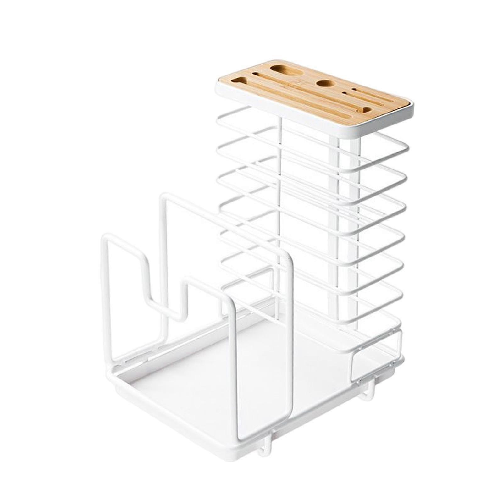 Multifunctional Block Stand Holder Drainer Tray White