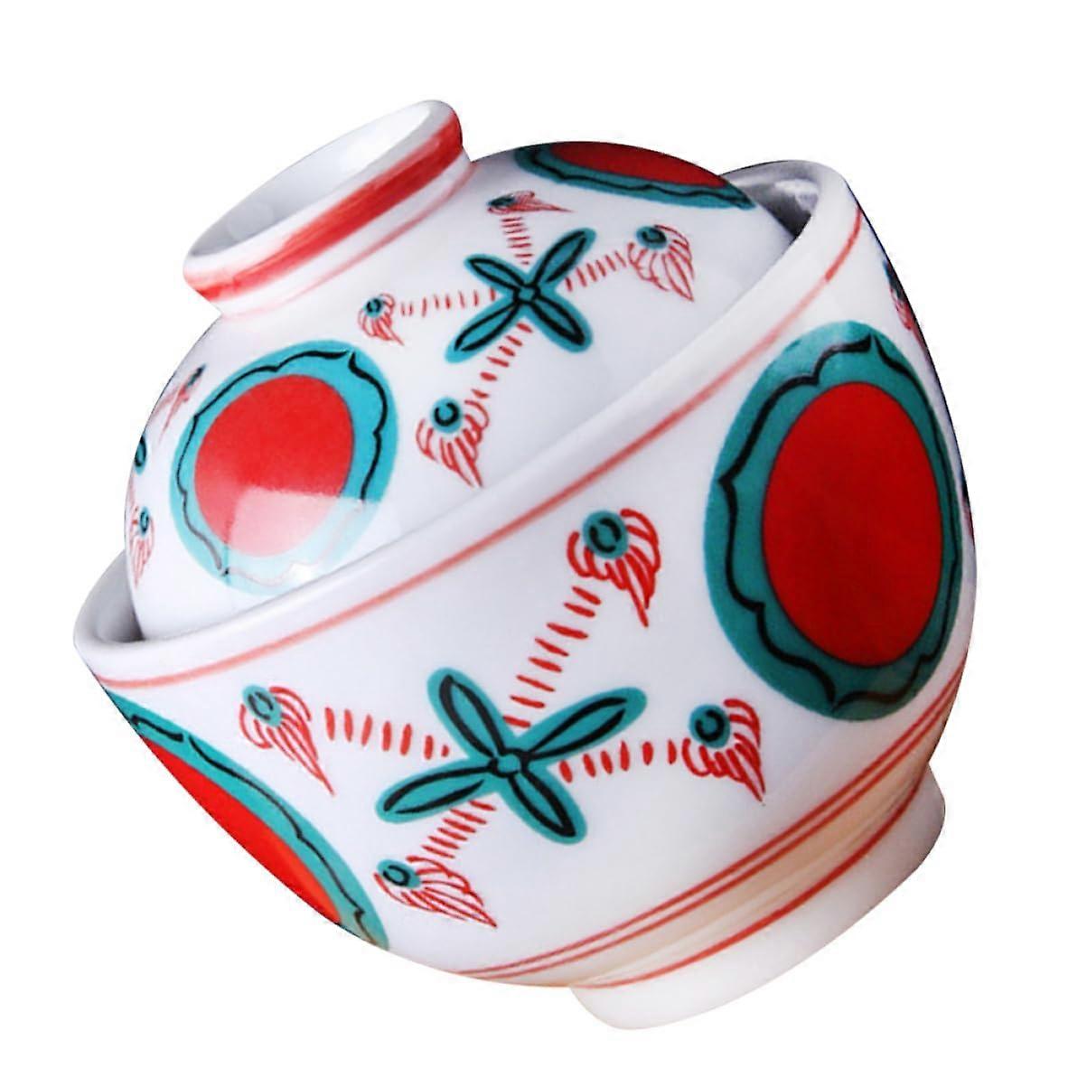 Keramic soup bowl set In Japanese style 4piece soup bowllid Not For kitchenware microwave And dishwasher