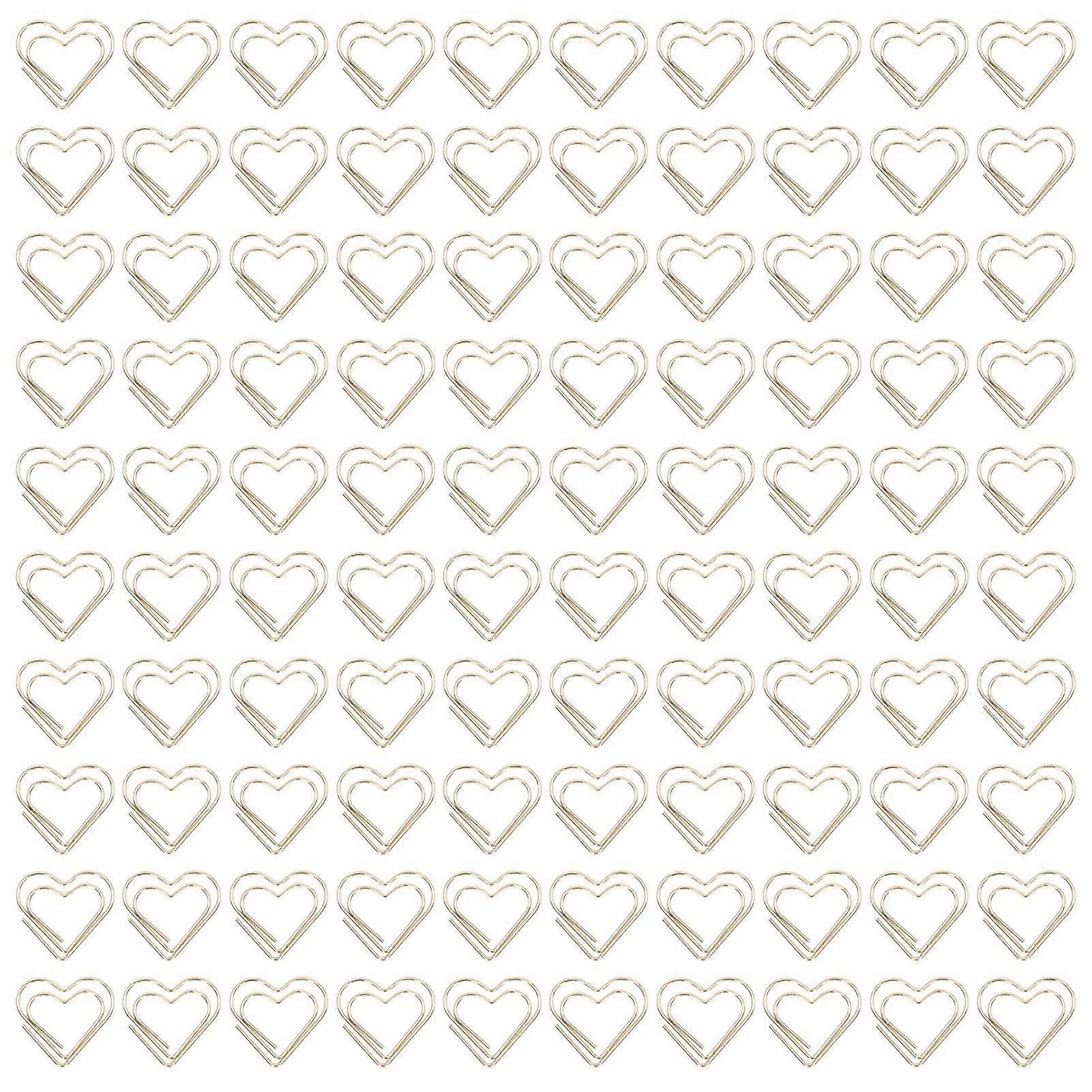 2025 أحدث طراز 100 قطعة مشابك ورق محمولة لطيف صغير مطلي بالذهب