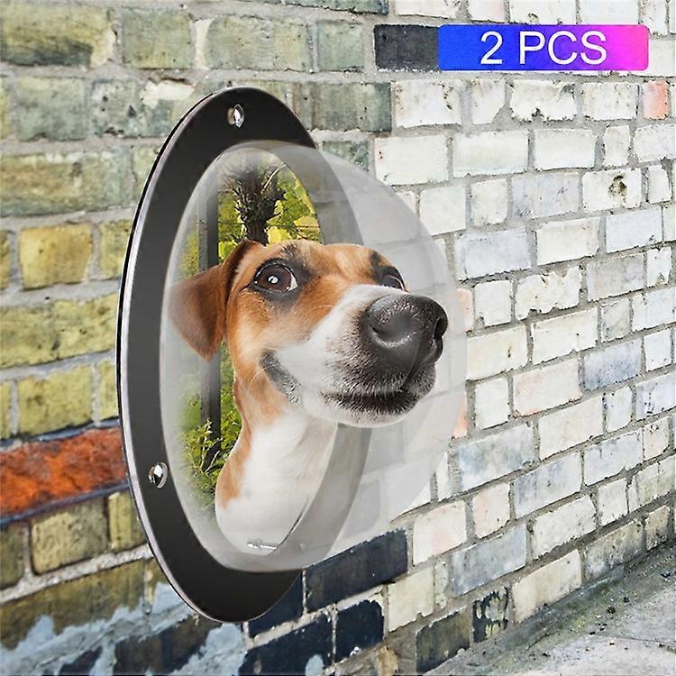 2PCS / Pack Pet Dog Fence Peek Window Acrylic Dome Window