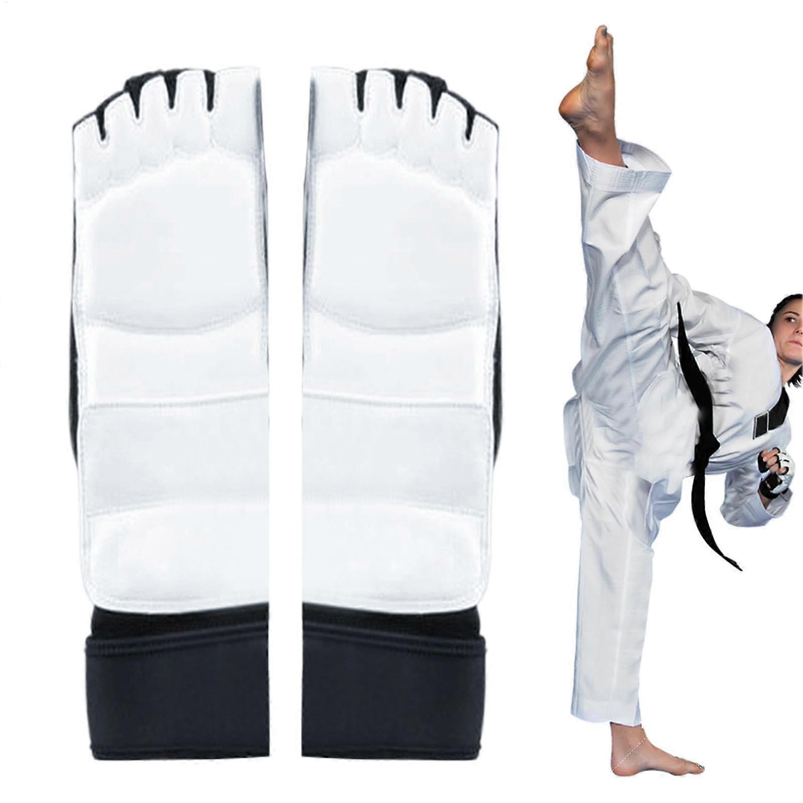 Kampfsport-Fußbandagen für Boxen und Karate - Knöchelstütze Sparring Fußschutz für Kung Fu Training, Schwarz, Größe M