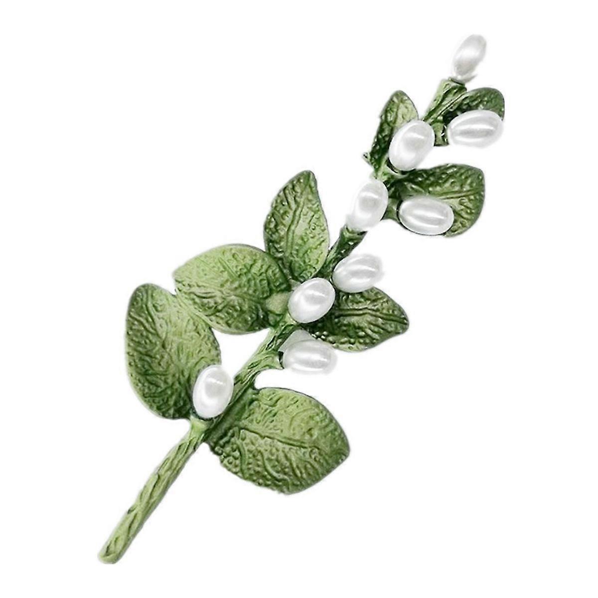 ラペルピン女性装飾アクセサリー女性7 x 3 x 1 cm 1パックのための緑の葉のブローチ