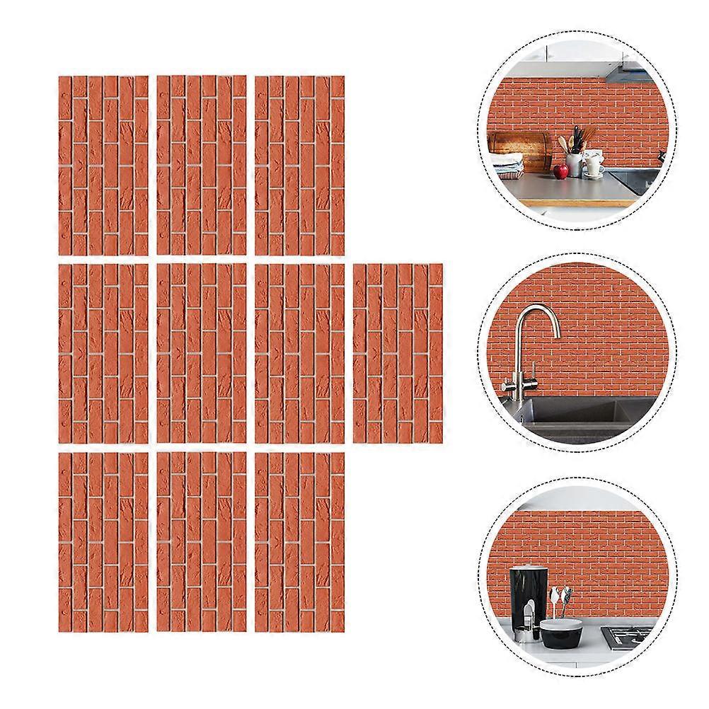 Self Adhesive Brick Wallpaper Wall Stickers Bathroom Decor Rectangular 10Pack