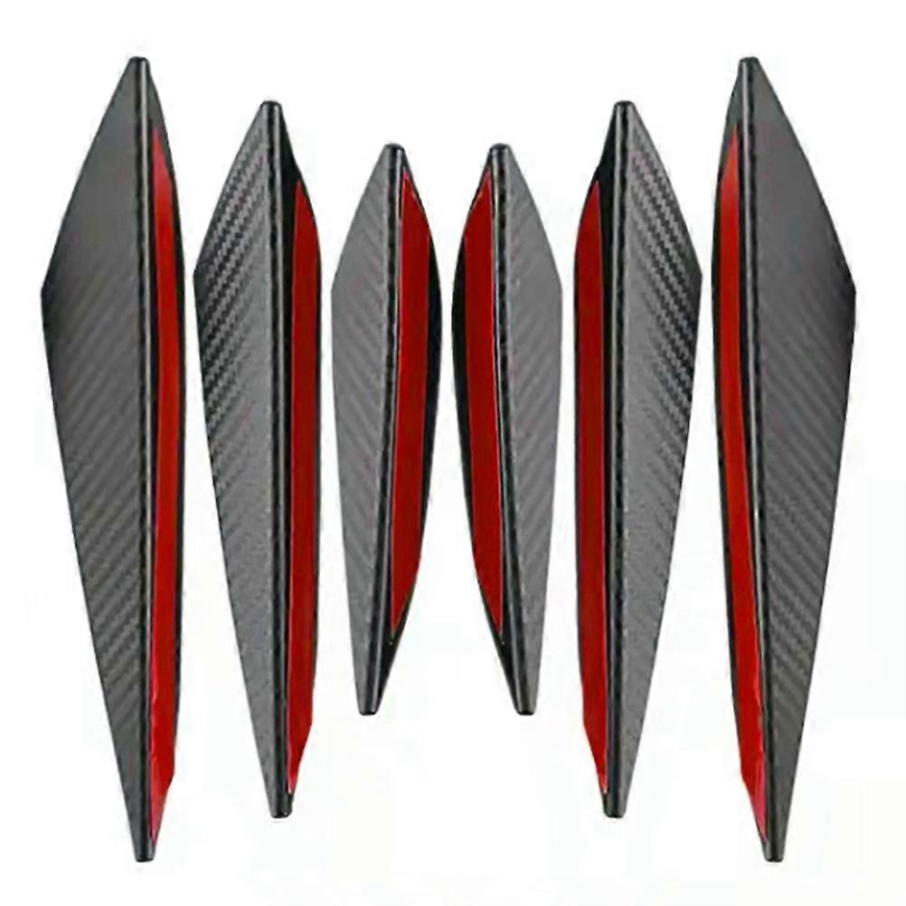 Front Bumper Accessories Bumper Cover for Car Owners Car Modification Black 19x3.5cm Rectangular Shape 6Pcs