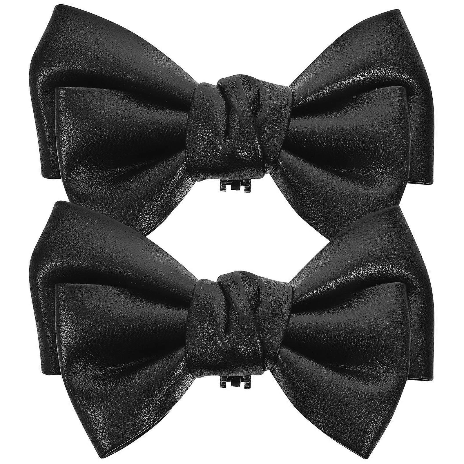 DIY Leather Shoe Clips for Parties and Weddings Decorative Bow Shaped Accessories 2Pcs
