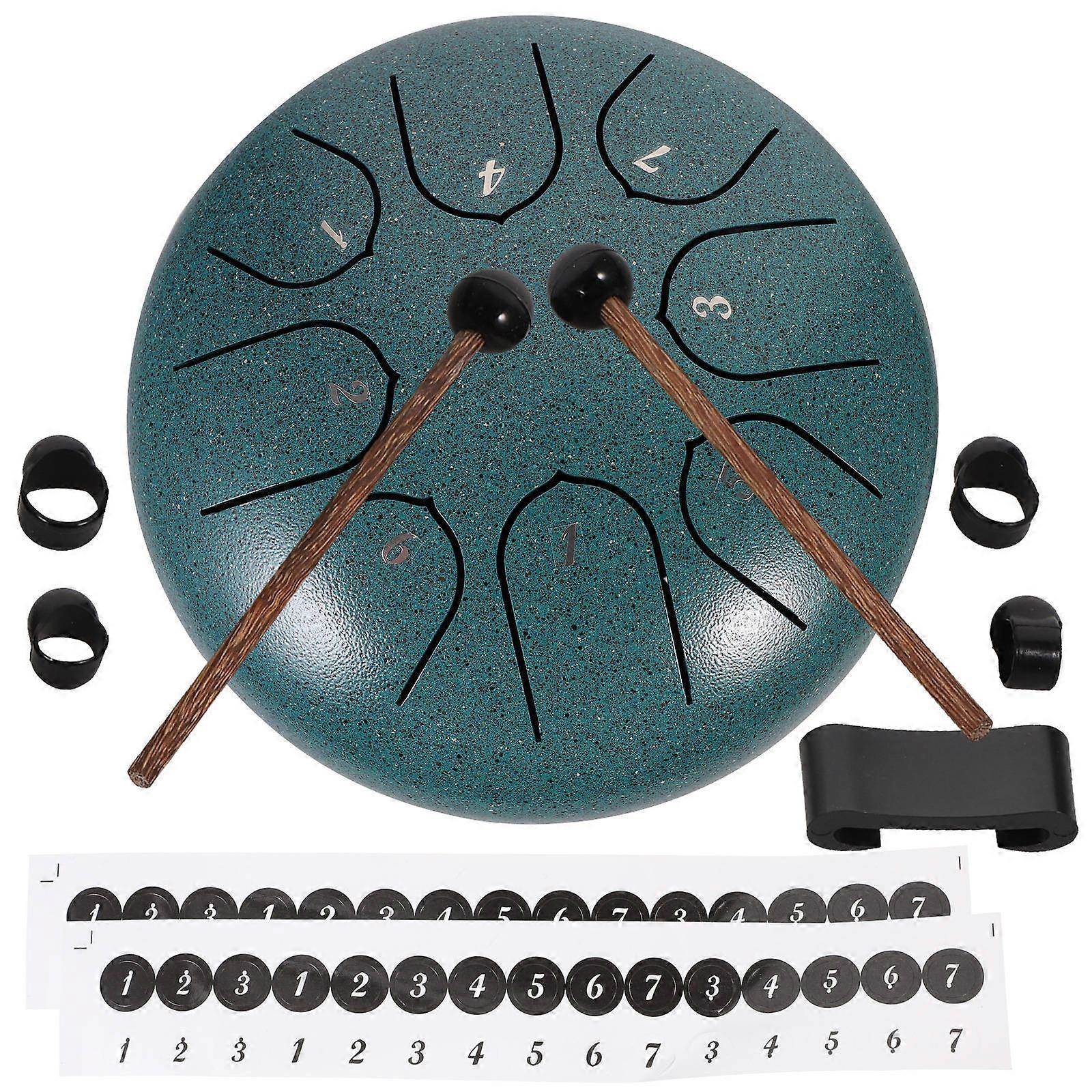 Steel Tongue Drum Set Handpan Percussion Instrument for Music Education, Meditation & Relaxation, Includes Drum Mallets and English Music Guide
