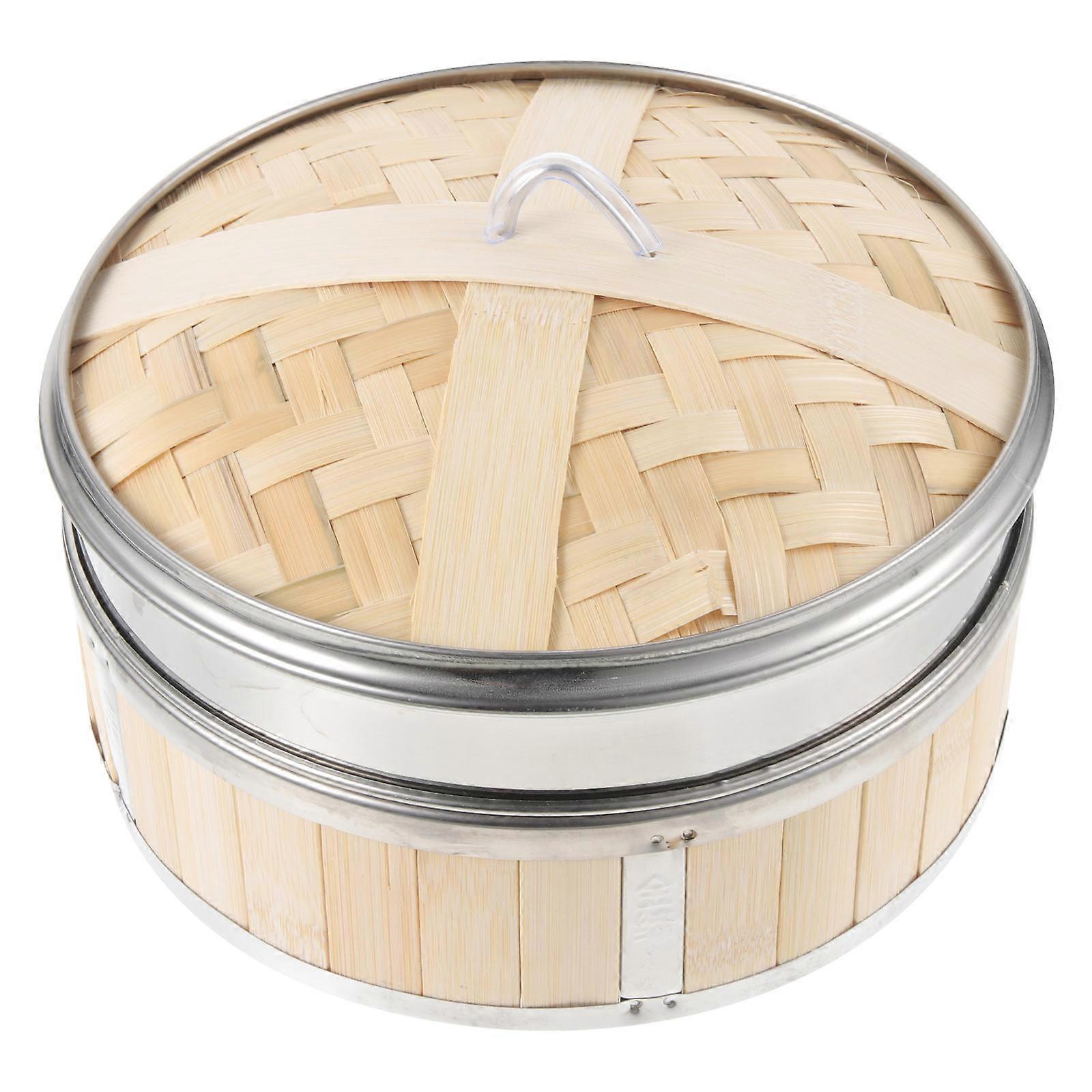 1pc Bamboo Steamer with Lid for Kitchen Cooking Tools