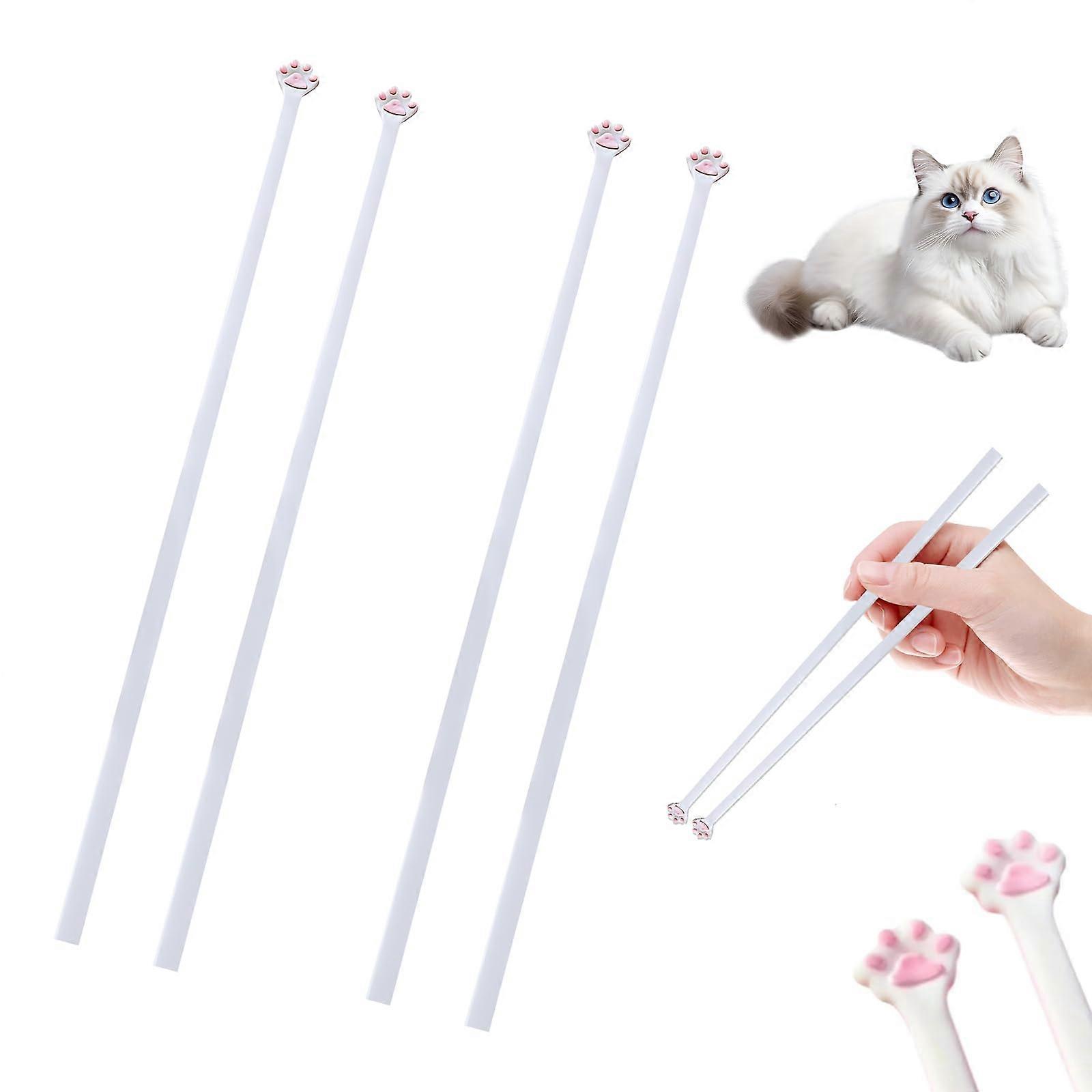 2 Pairs Cat Paw Chopsticks, Cat Paw Chopsticks, Chopsticks with Cat Paws, Reusable Chopsticks for Party, Kitchen, Restaurant, Funny Chopsticks Gift