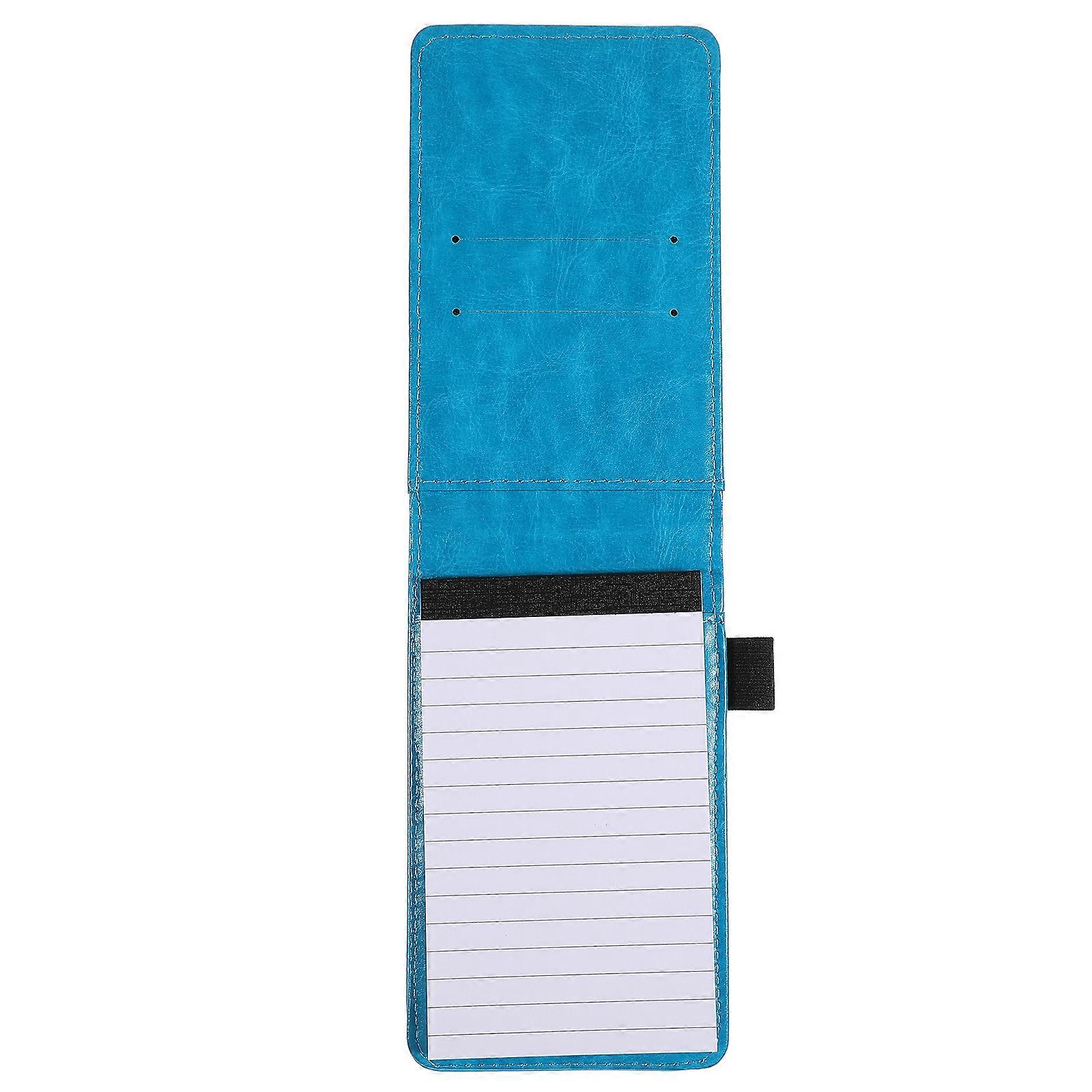 Plain Notepad Business Notebook Portable Sized Pocket Notepad with Card Slot Sky-Blue Rectangular Writing For Students 1Pcs