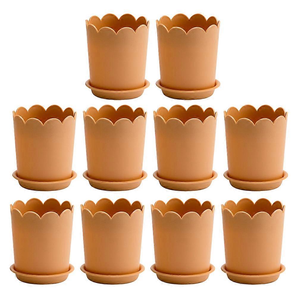 Nursery Pots For Plants Plastic Flowerpots Small Rose Planter Balcony 12X13CM Storage 10 Sets