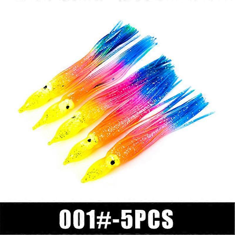 5Pcs Octopus Squid Soft Fishing Lure 9cm 12cm Ocean Fishing Bait