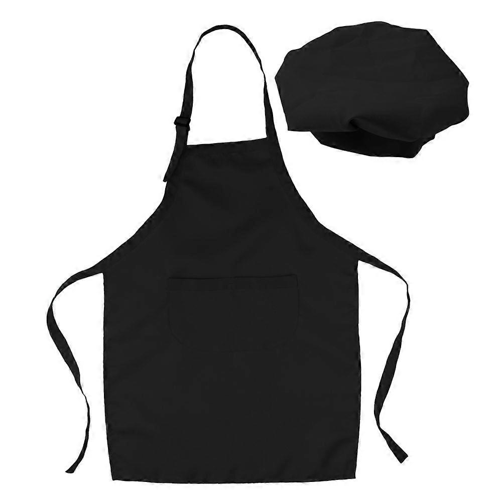Child Chef Hat Girls Baking Apron Kitchen Study Adjustable Straps 1Set