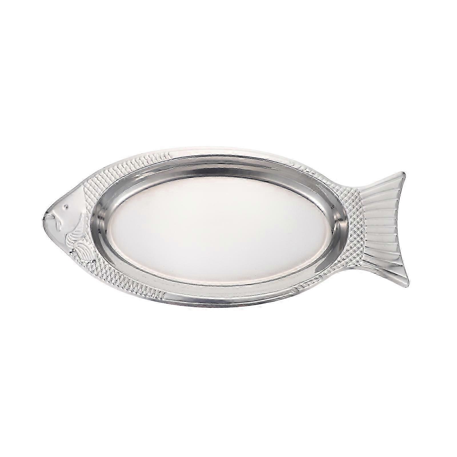 Metalltablett Fischspatel Edelstahl Metall Serviertablett Fisch Grillkorb Gegrillte Fischplatte Sashimi Teller