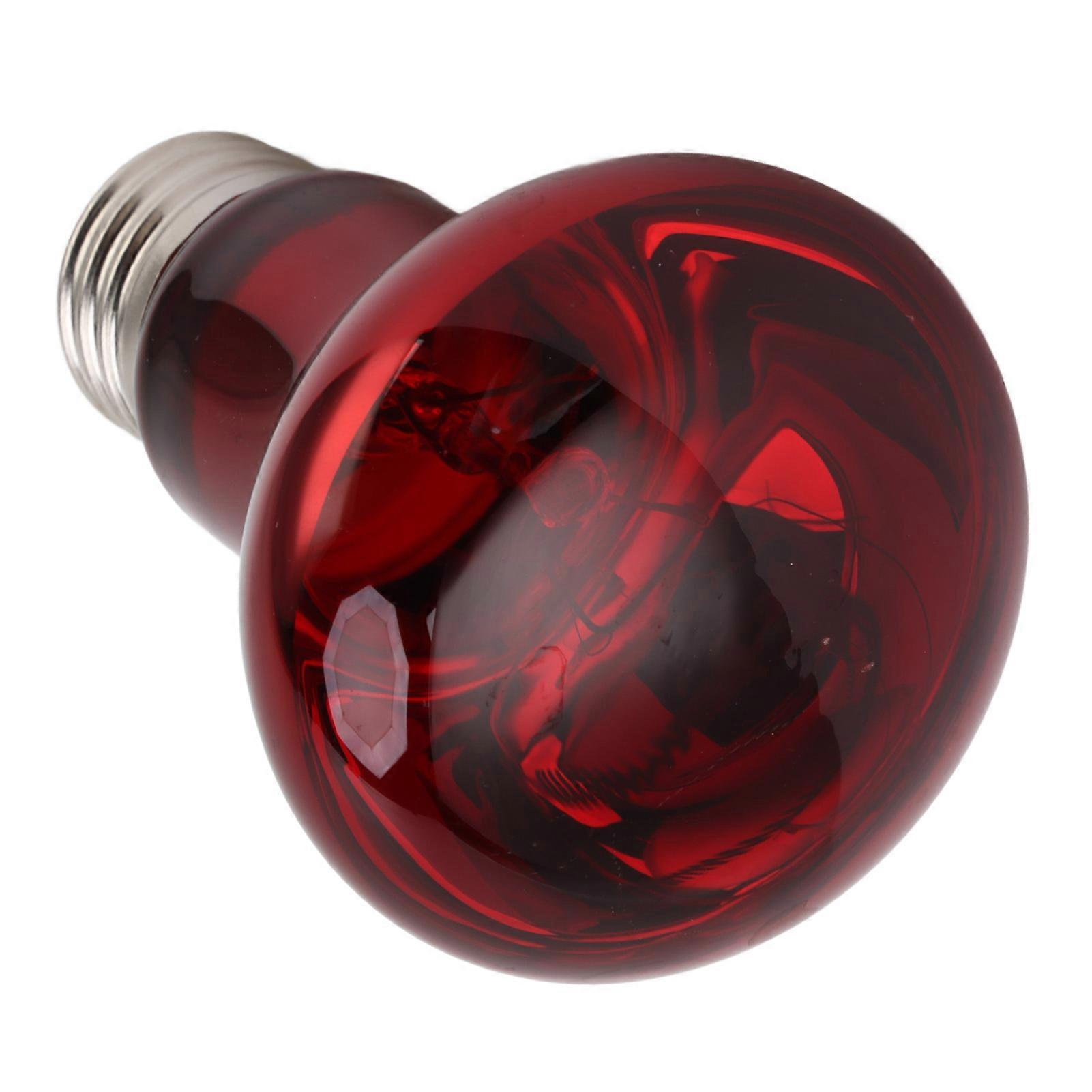E27 Reptile Heat Lamp Bulb Warm Soft Light Amphibian Basking Light Bulb for Bearded Dragon Lizard 110‑120V Red