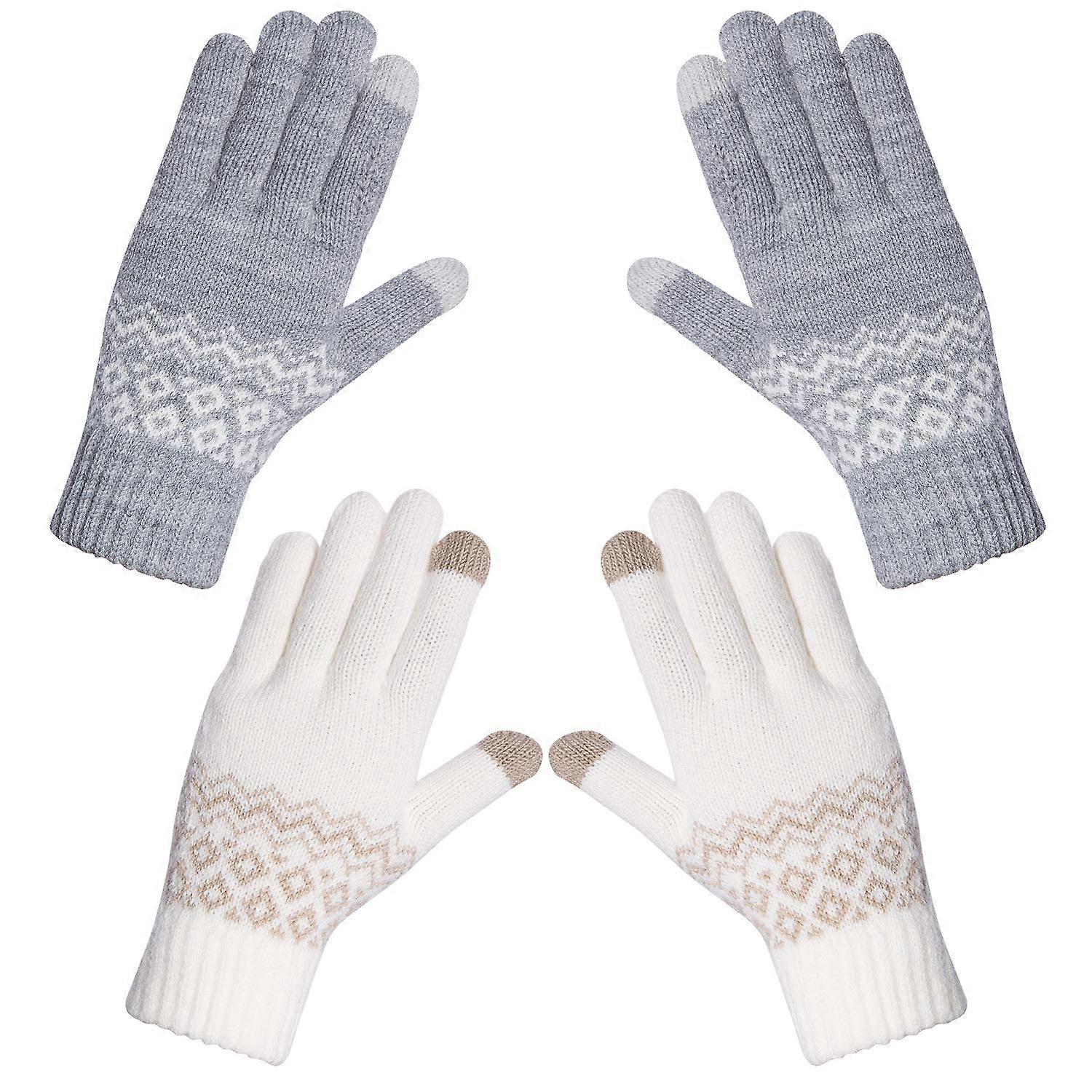 Women's Gloves Winter Warm Touchscreen Knitted Touchscreen Gloves(2pcs) (AAA)
