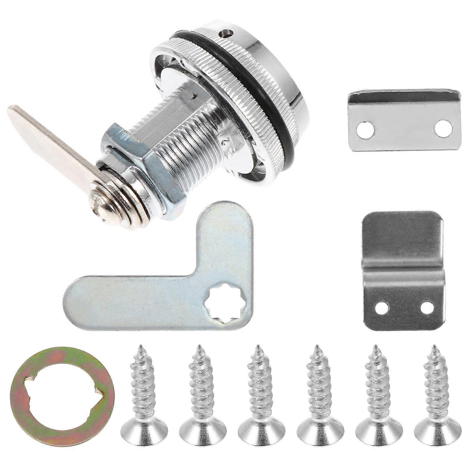 Durable Zinc Alloy Combination Lock with 3 Dials for Double-Door Cabinets Silver 1 Set