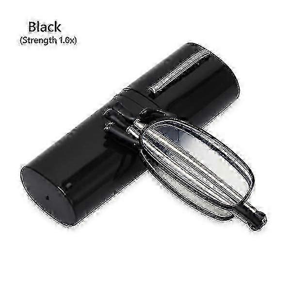 Folding reading glasses with tube case Tw
