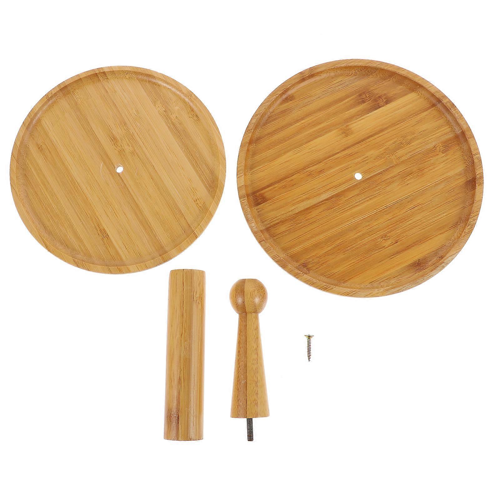 Pastry Dessert Tray Wooden Serving Plate Multi Layer Design For Housewarming present Light Brown 24.5X19CM 1Set