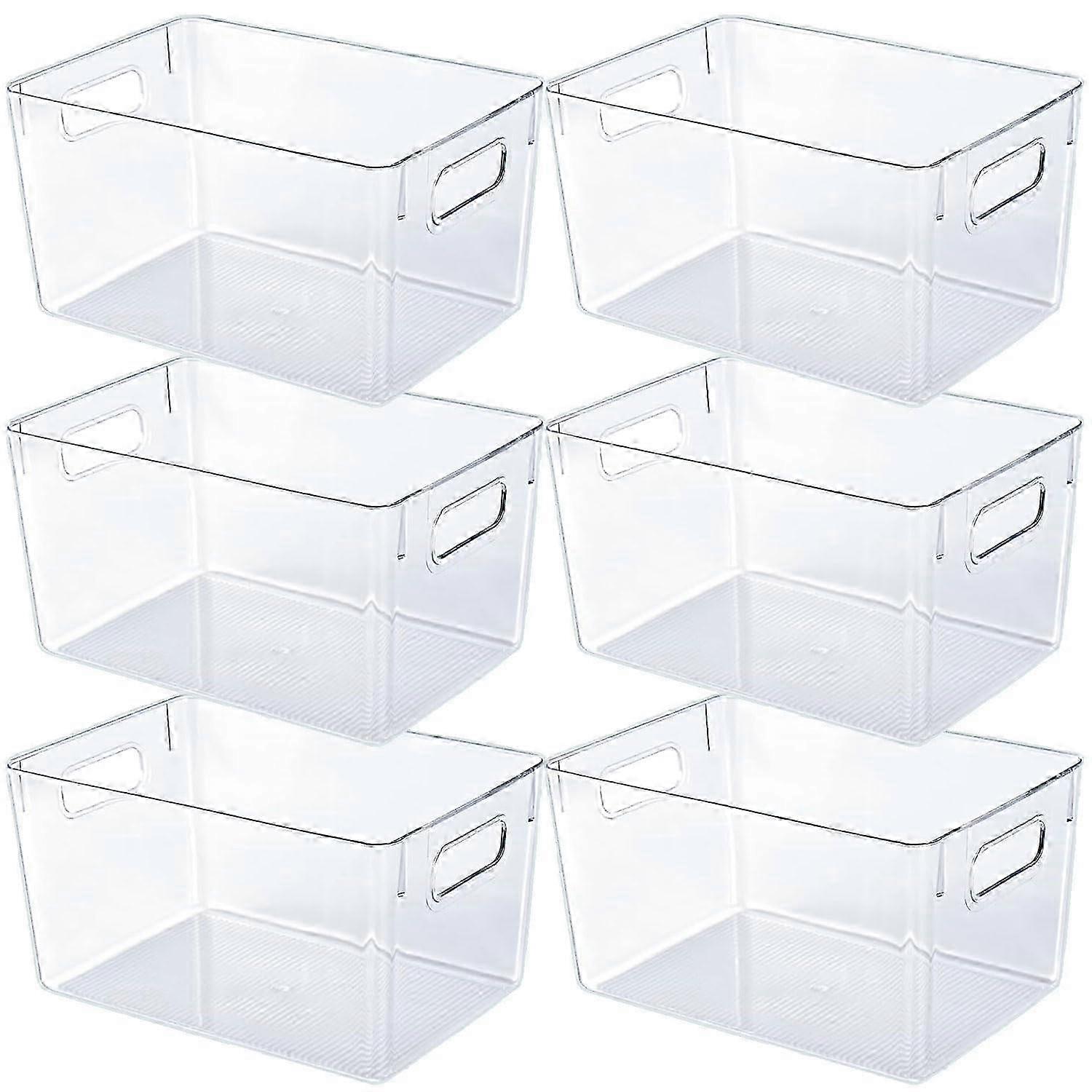 4 Pack Clear Plastic Storage Bins for Organizing Your Home and Kitchen