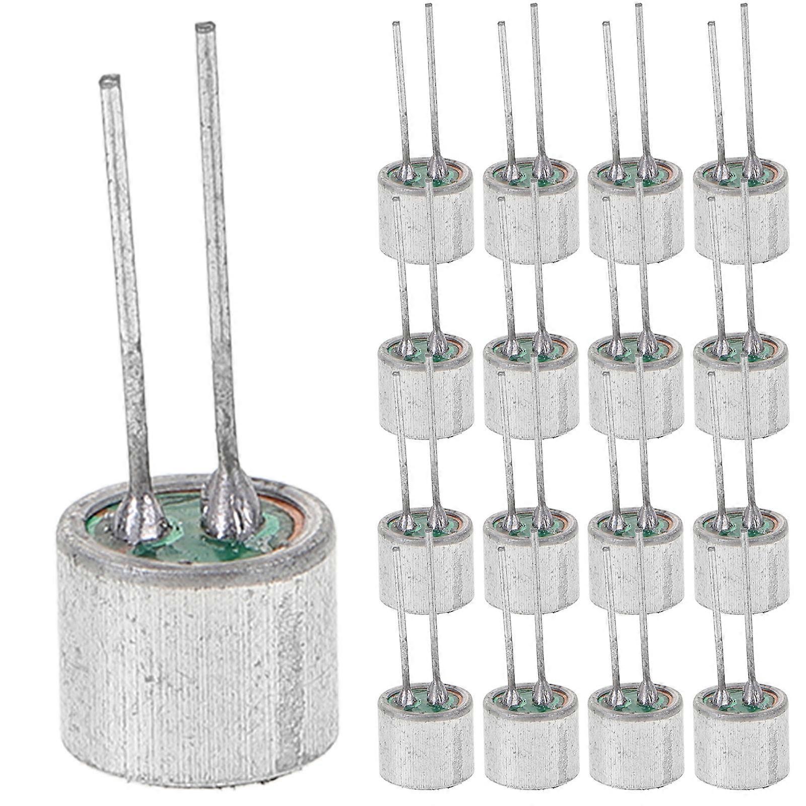 Electret Condenser Microphone with Pins Cylindrical Electret Condenser Microphone DIY Users 1.60X0.50X0.50cm Plug-and-Play Design 20Set
