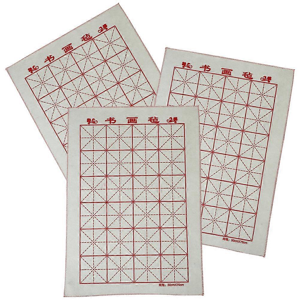 Chinese Painting Felt Mats Calligraphy Practice Rectangular Shape Wool Material Home Use 3Pcs