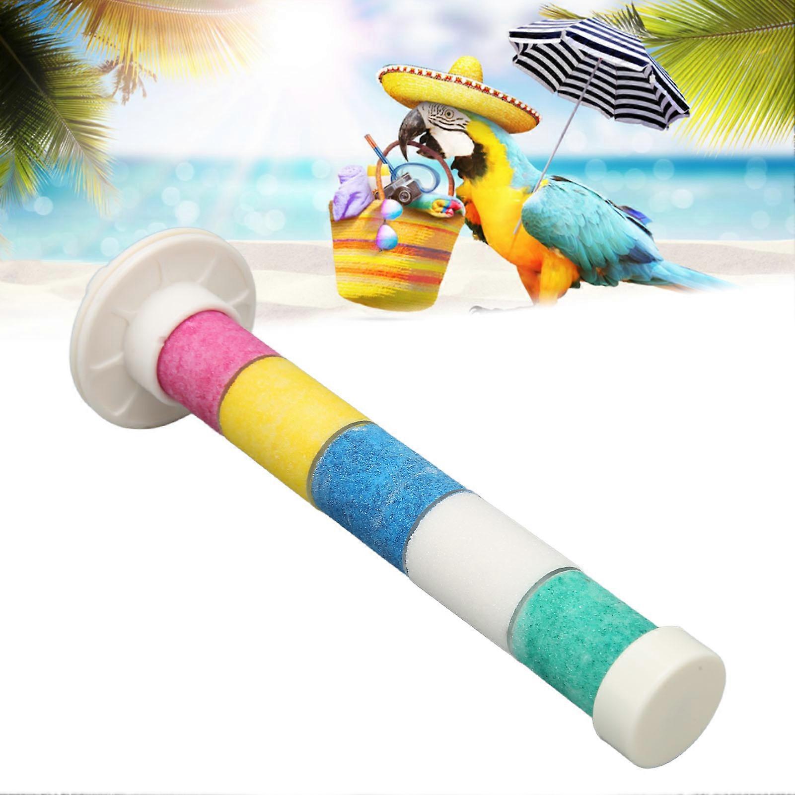 Bird Perch Stand Toy Quartz Stone Wearproof Durable Grinding Claws Beak Washable Bird Cage Accessories for Indoor 