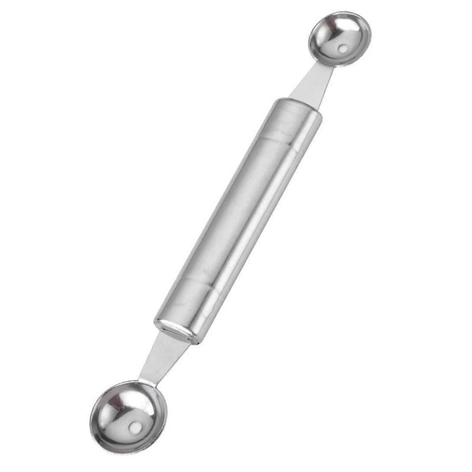 Double-Sided Melon Baller, Stainless Steel Ice Scoop with Comfortable Grip, Easy to Clean for Fruits, Cakes, and Parties