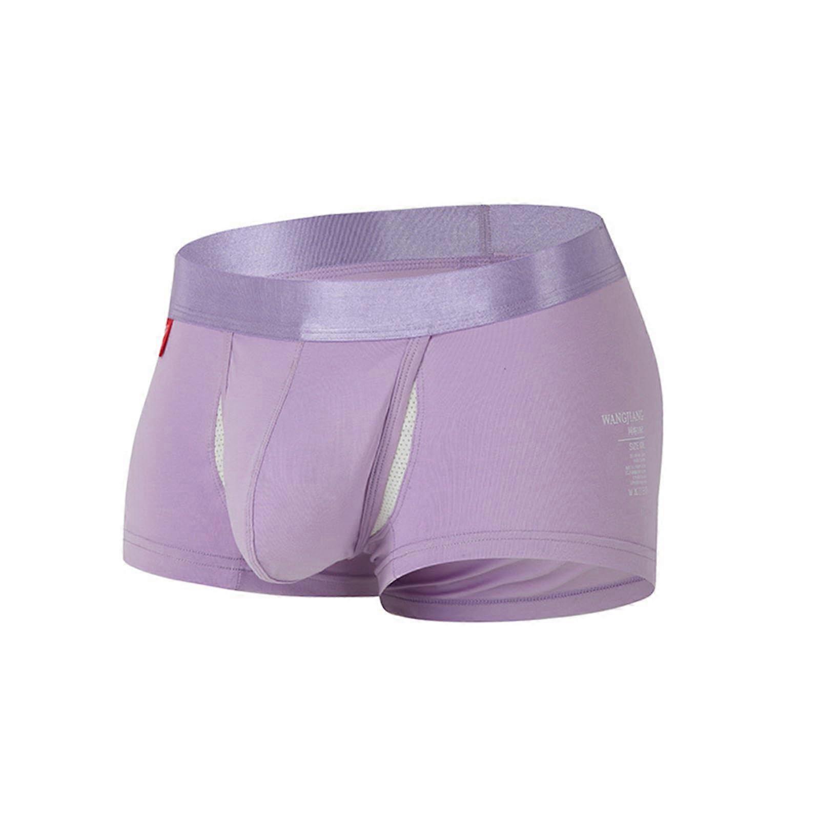Boxer Shorts Herren Regular Fit, Soft Stretch Trunks, Kurz Unterwäsche für Männer, Retroshorts XL Lila