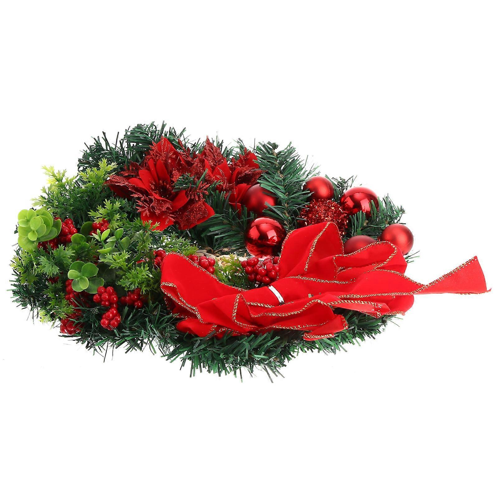 Christmas Wreath with Red Berries and Jesus Ornament for Decor Multi Plastic 1pc