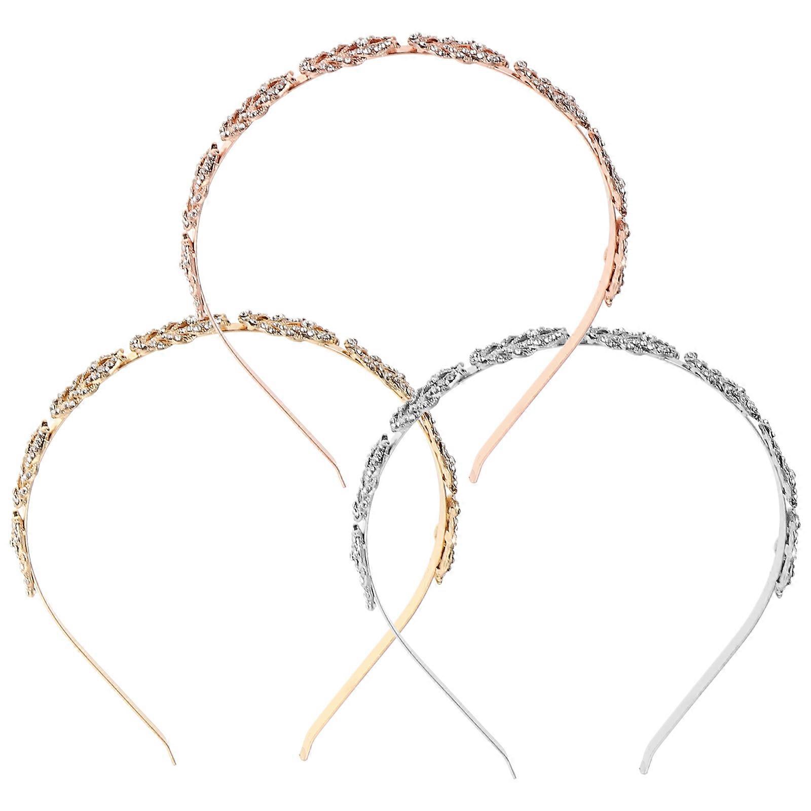 להקת שיער כלה ריינסטון כיסוי ראש לנשים כיסוי ראש עבור נשף מסכות 3 יחידות