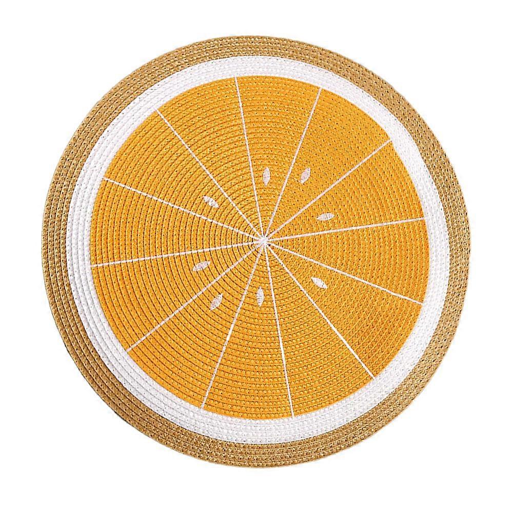 It seems you're referring to a product listing for **"1pc Round Heat Insulation Table Placemats, Slip Lemon Pattern Decor for Dining, Kitchen, Home –