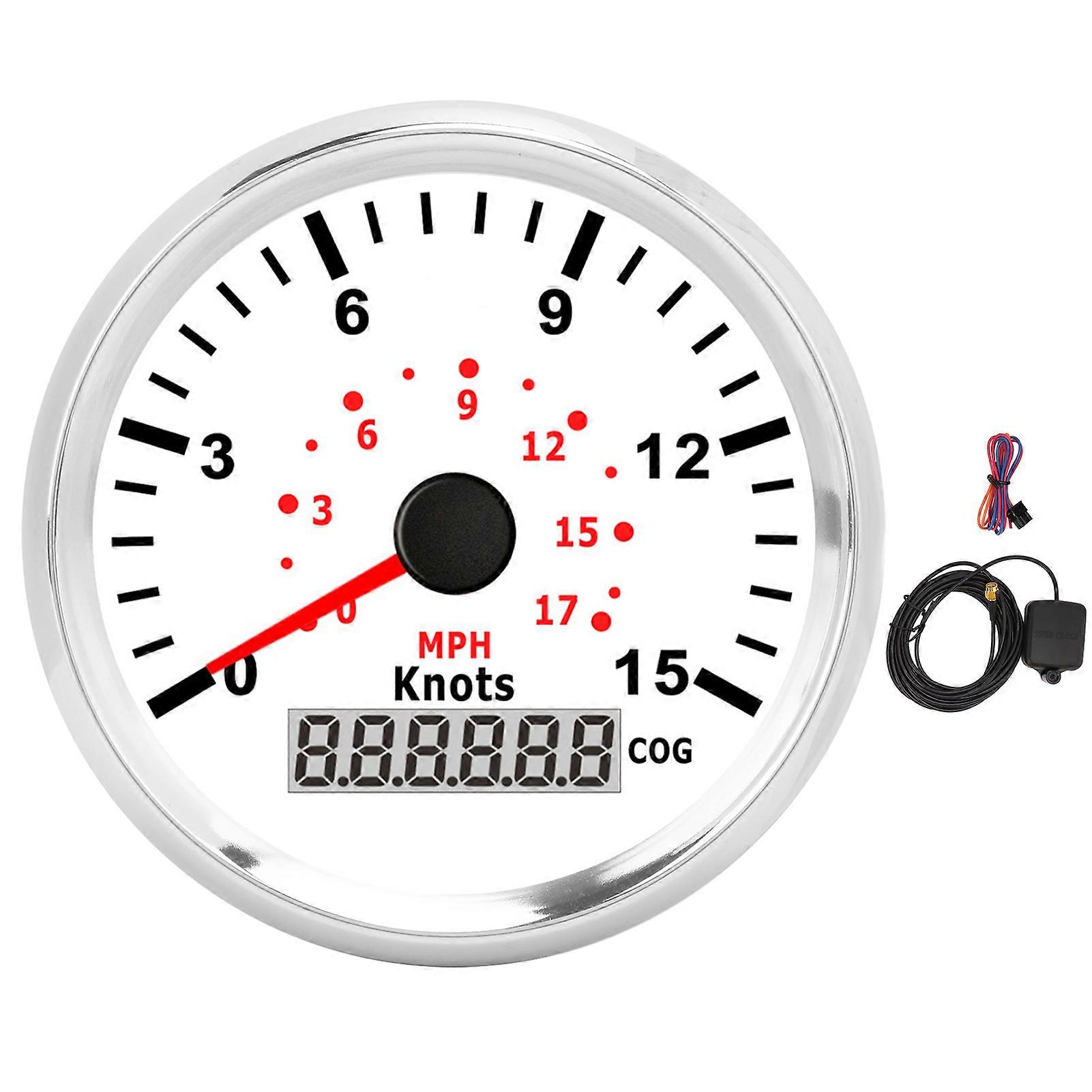 3‑3/8in GPS Speedometer Digital 15Knots 0‑17MPH 9‑32V for Boat Yacht Vessel SOG COG